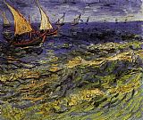Vincent Van Gogh Wall Art - Seascape at Saintes Maries 2